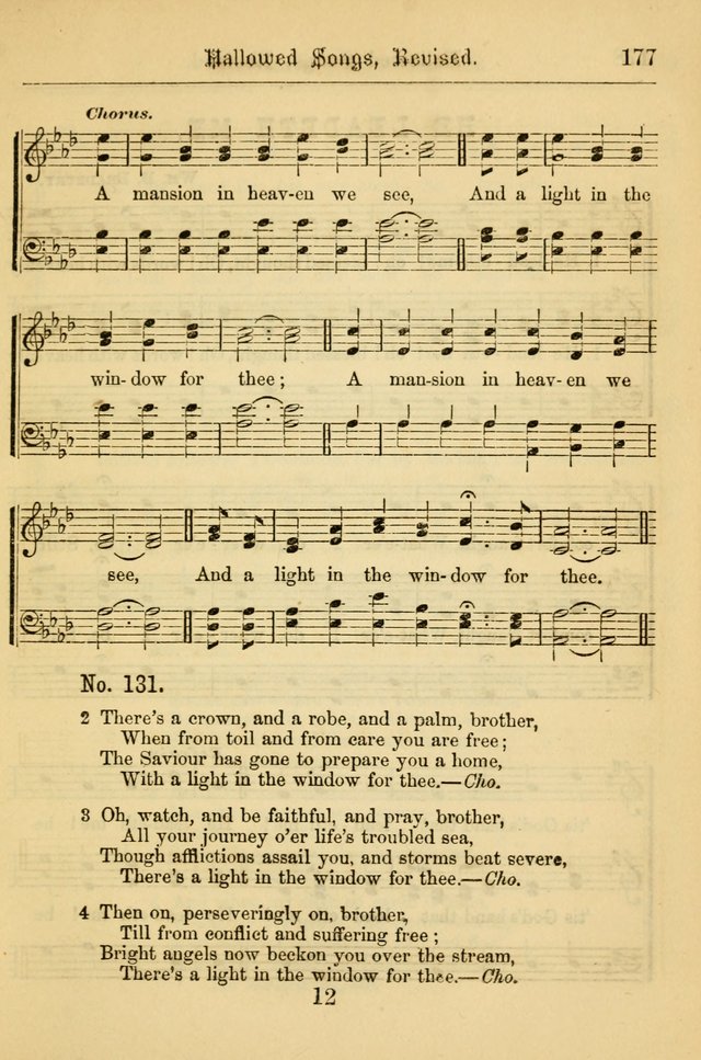 Hallowed Songs: for prayer and social meetings, containing hymns and tunes, carefully selected from all sources, both old and new, and are of the most spiritual..(Newly Revised) page 177