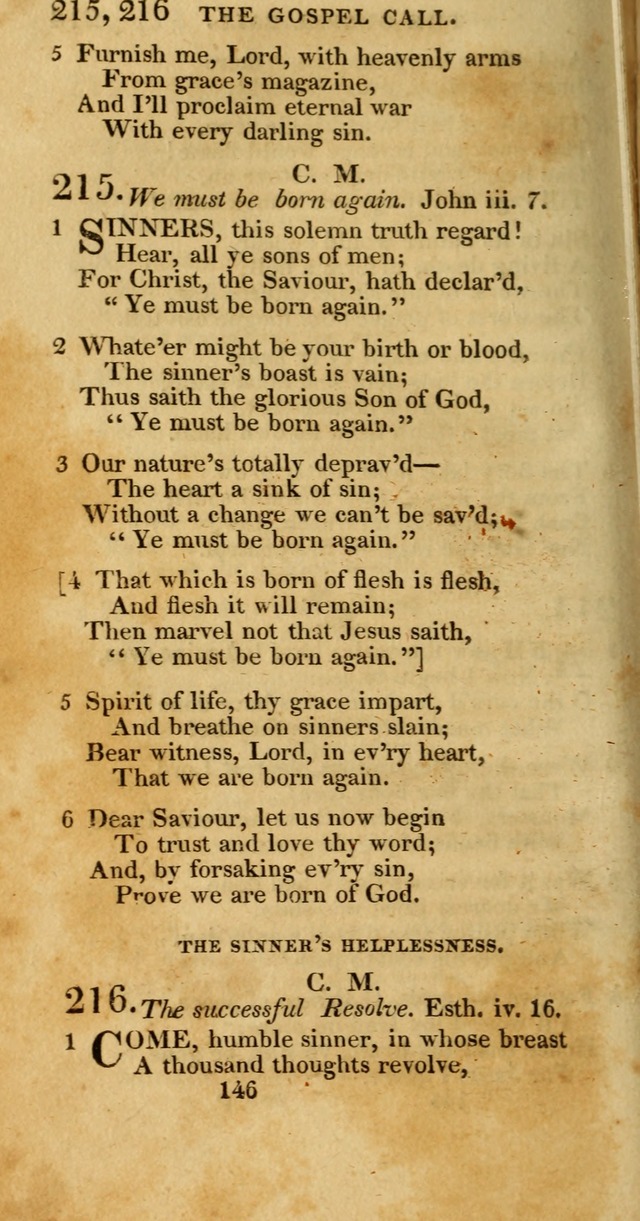 Hymns, Selected and Original: for public and private worship (1st ed.) page 146