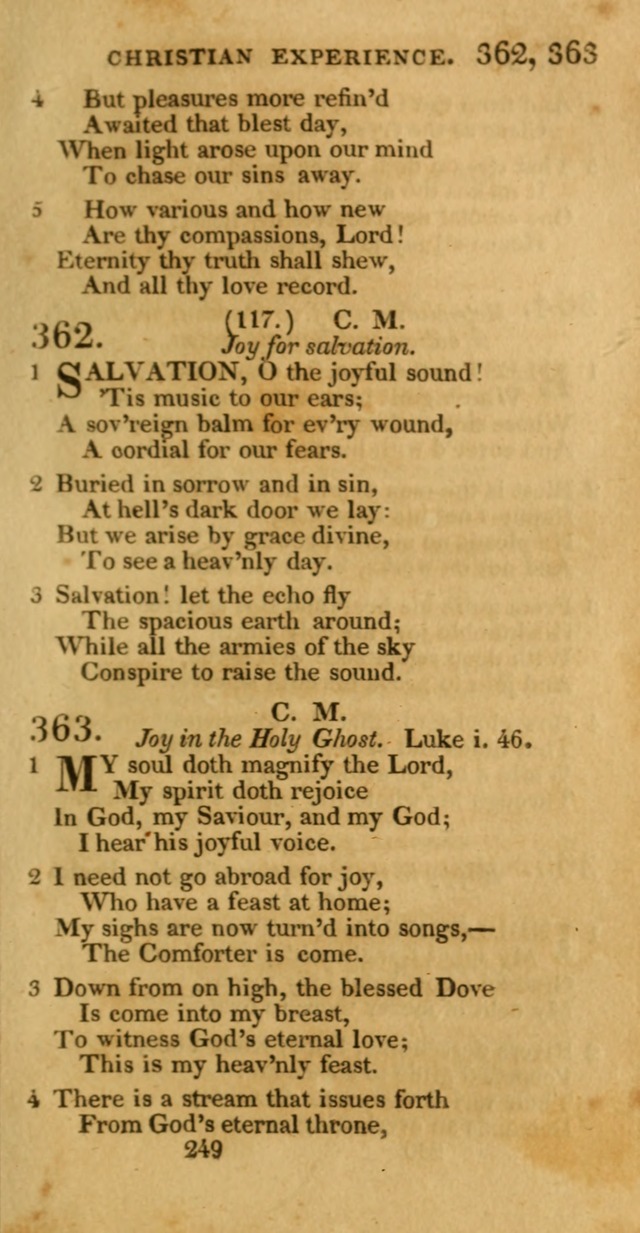 Hymns, Selected and Original: for public and private worship (1st ed.) page 249
