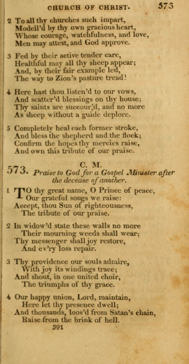 Hymns, Selected and Original: for public and private worship (1st ed.) page 391