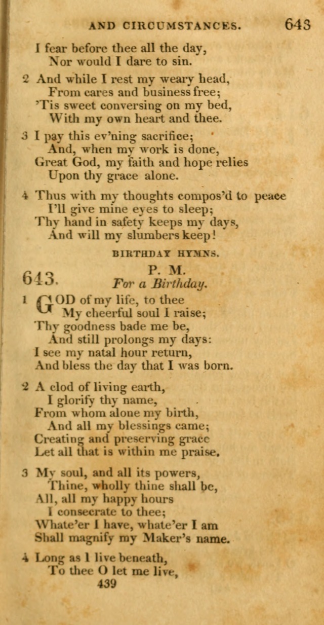 Hymns, Selected and Original: for public and private worship (1st ed.) page 439