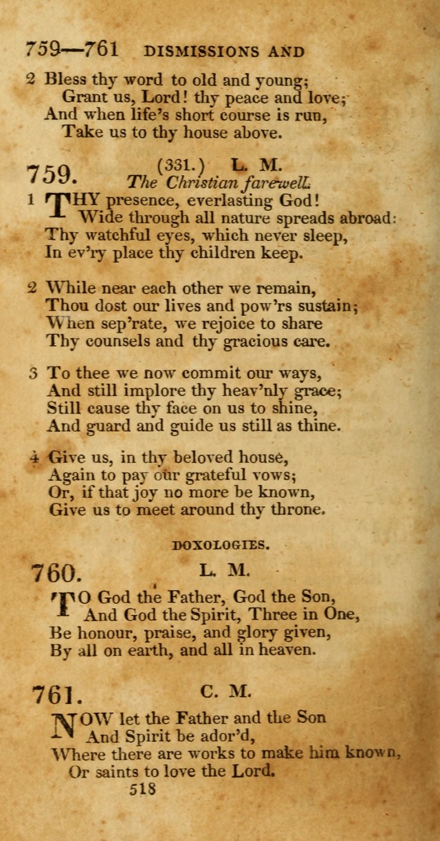 Hymns, Selected and Original: for public and private worship (1st ed.) page 518