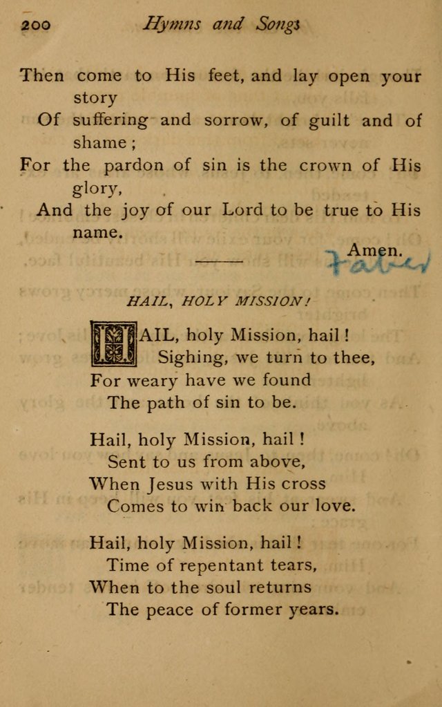 Hymns and Songs for Catholic Children page 200