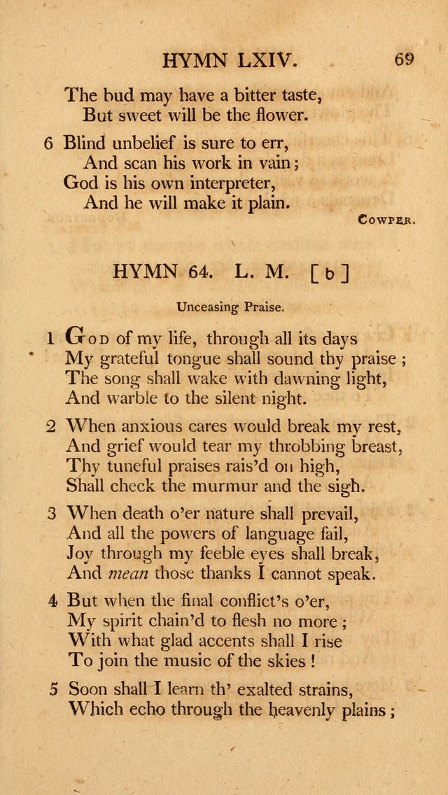 Hymns, Selected from the Most Approved Authors, for the use of Trinity Church, Boston page 70