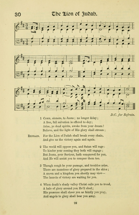 Hymns and Songs: for Mission Services and Conventions, with tunes (Enlarged ed.) page 22