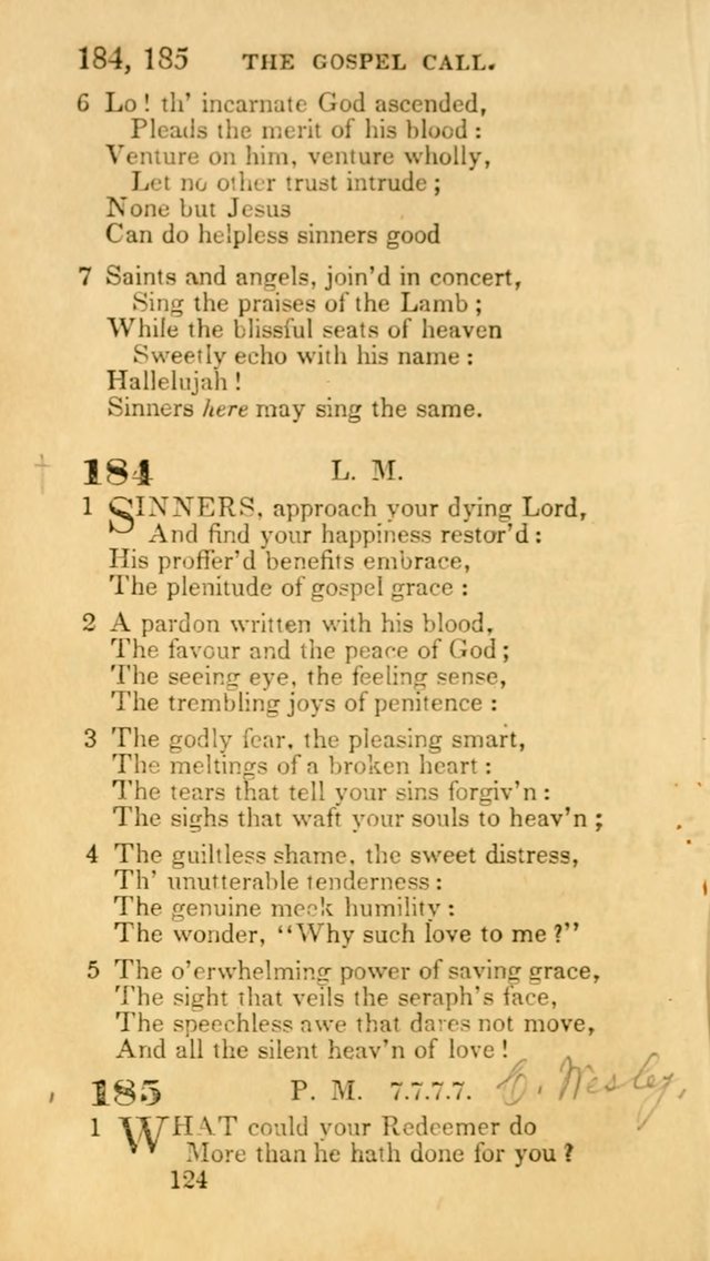 Hymns: selected and original, for public and private worship (30th ed.) page 124