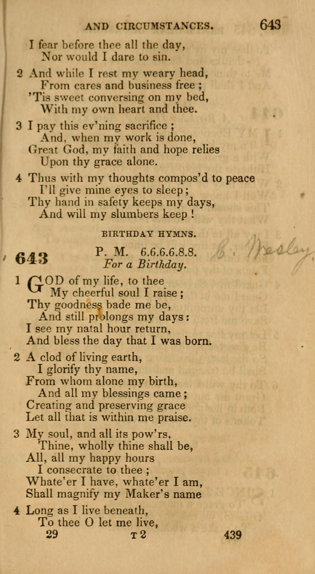 Hymns: selected and original, for public and private worship (30th ed.) page 439