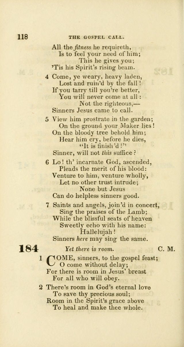 Hymns: selected and original, for public and private worship (60th ed., 1st rev. ed.) page 118
