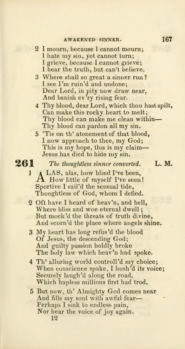 Hymns: selected and original, for public and private worship (60th ed., 1st rev. ed.) page 167