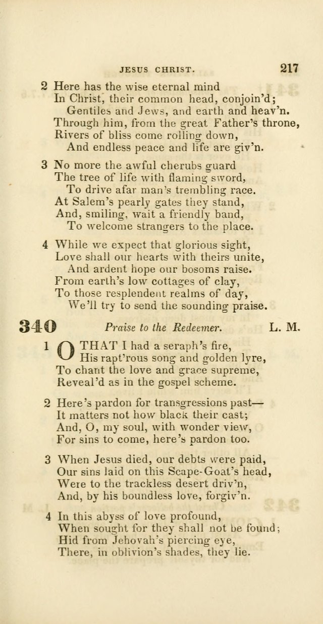 Hymns: selected and original, for public and private worship (60th ed., 1st rev. ed.) page 217
