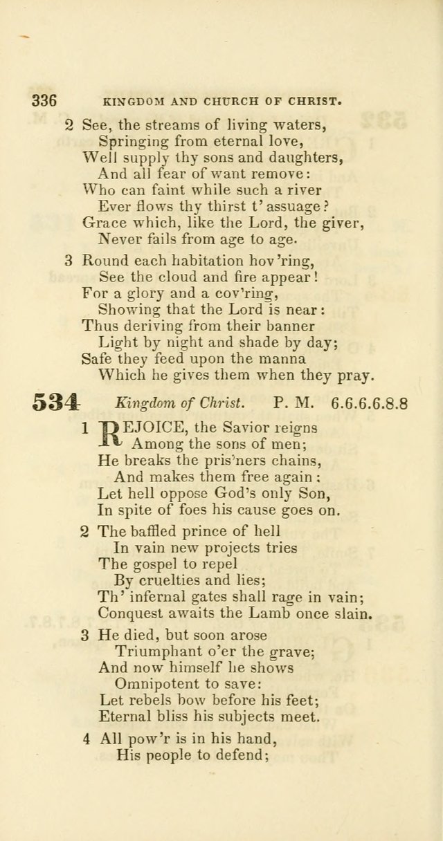 Hymns: selected and original, for public and private worship (60th ed., 1st rev. ed.) page 336
