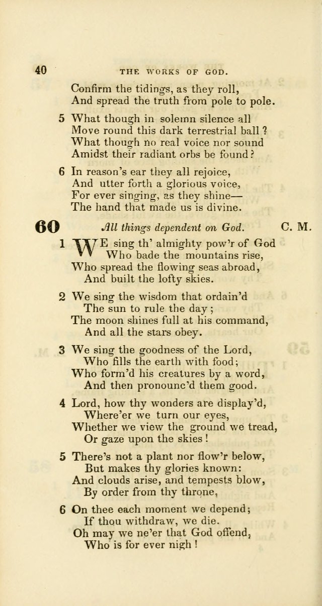 Hymns: selected and original, for public and private worship (60th ed., 1st rev. ed.) page 40