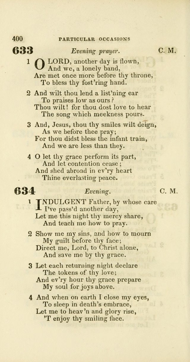 Hymns: selected and original, for public and private worship (60th ed., 1st rev. ed.) page 400