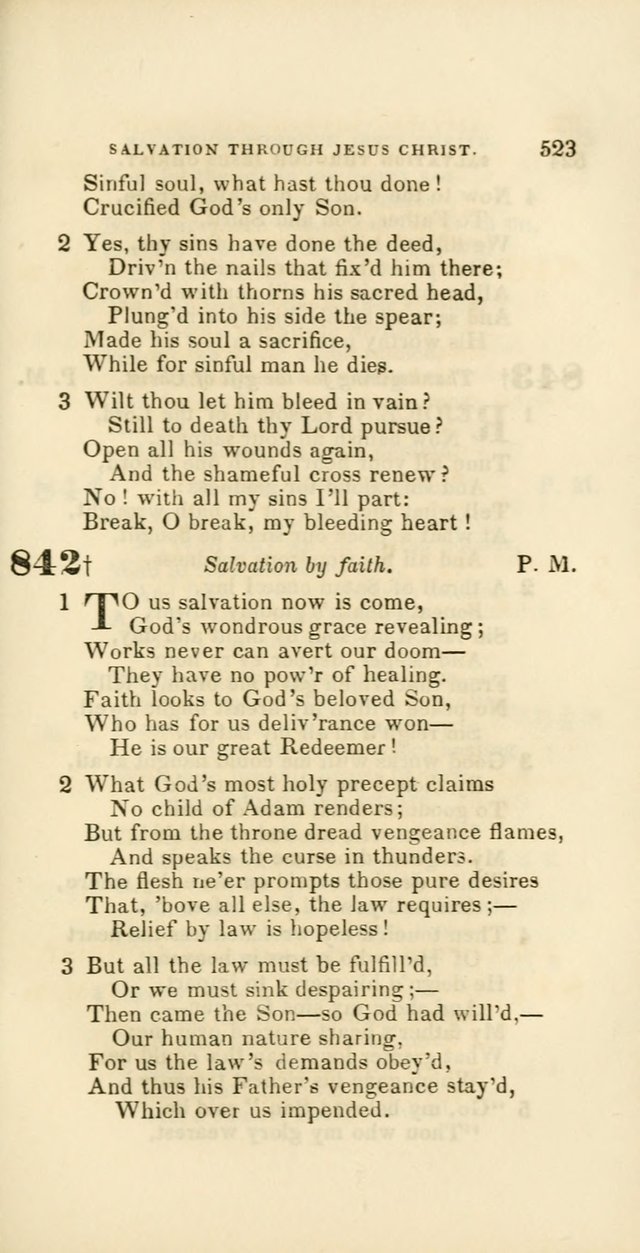 Hymns: selected and original, for public and private worship (60th ed., 1st rev. ed.) page 523
