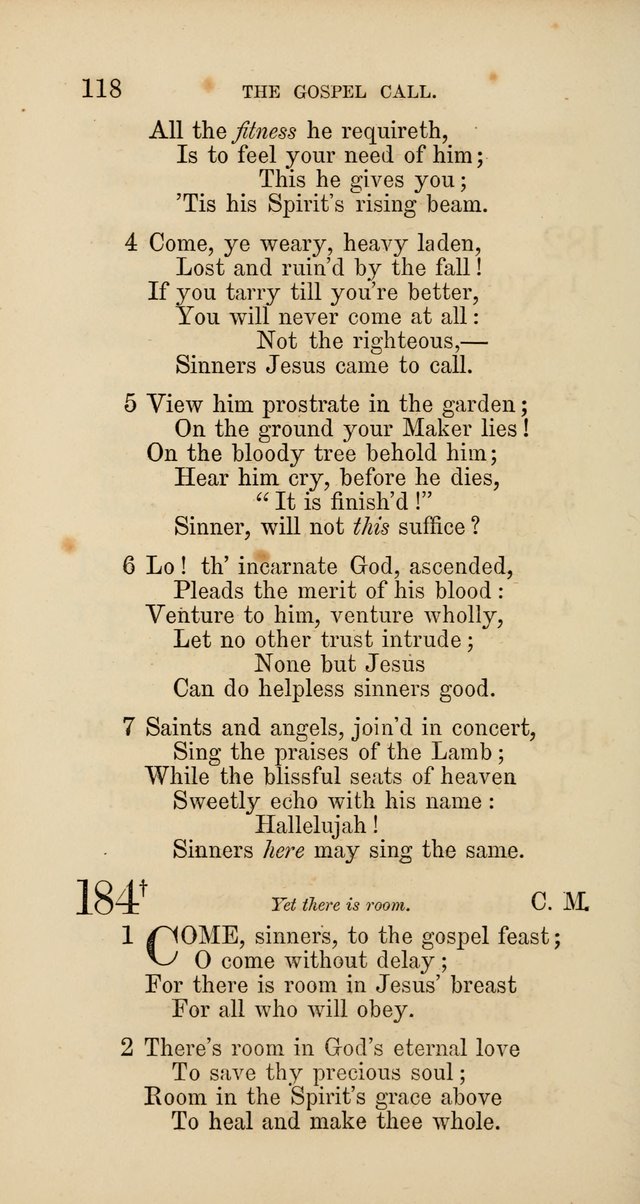 Hymns: selected and original, for public and  private worship (4th ed. 3rd rev. ed.) page 124