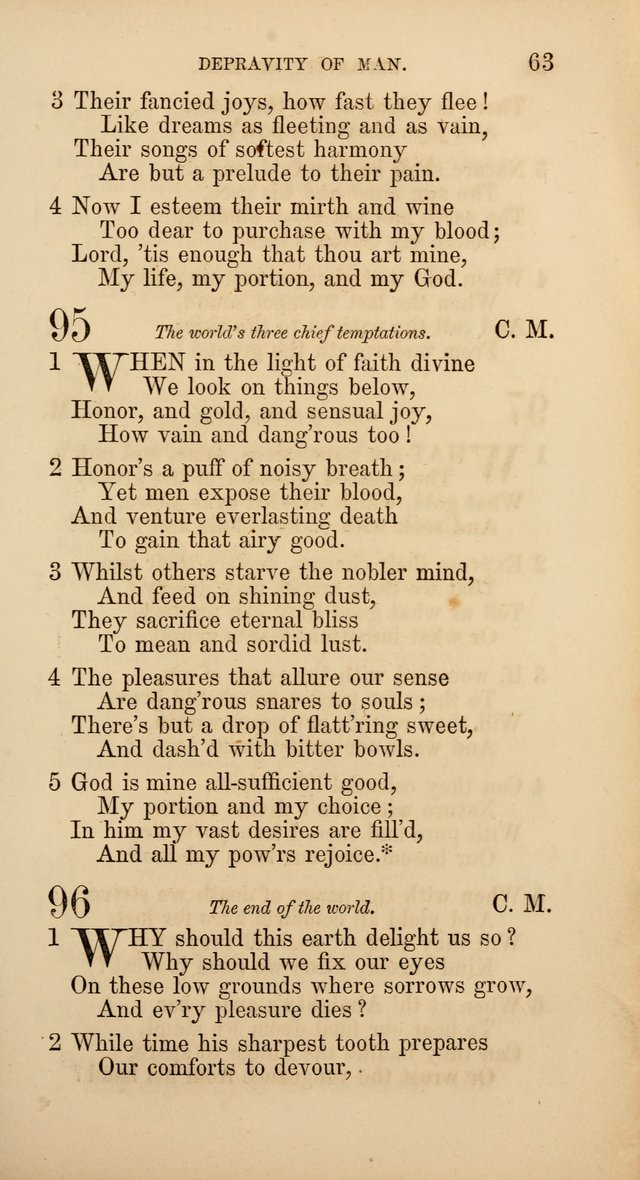 Hymns: selected and original, for public and  private worship (4th ed. 3rd rev. ed.) page 65