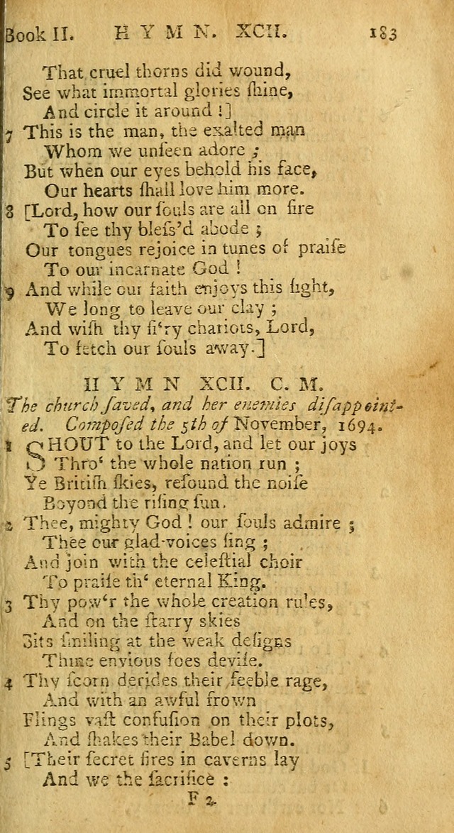 Hymns and Spiritual Songs, in Three Books: I. collected from the scriptures, II. composed on divine subjects, III. prepared for the Lord