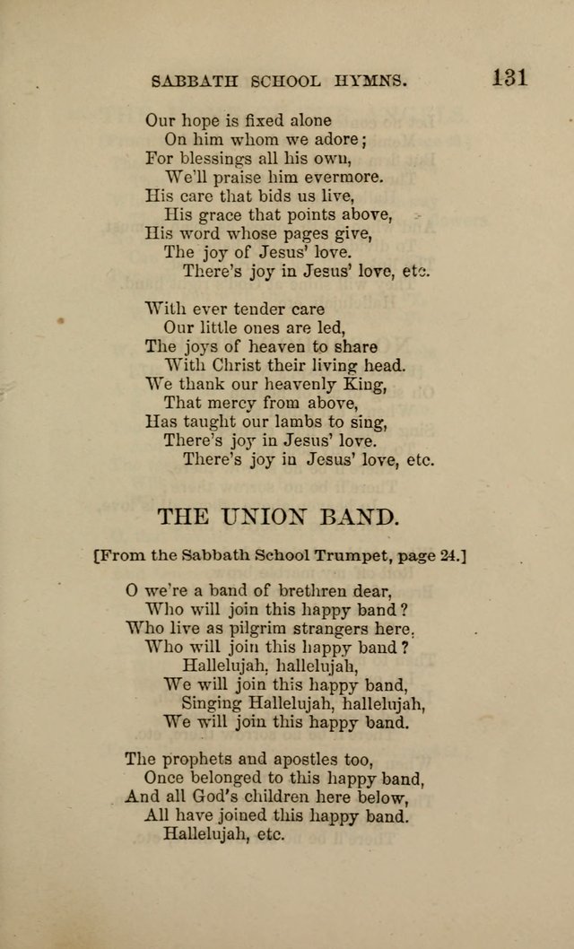 Hymns for the use of the Sabbath School of the Second Reformed Church, Albany N. Y. page 131