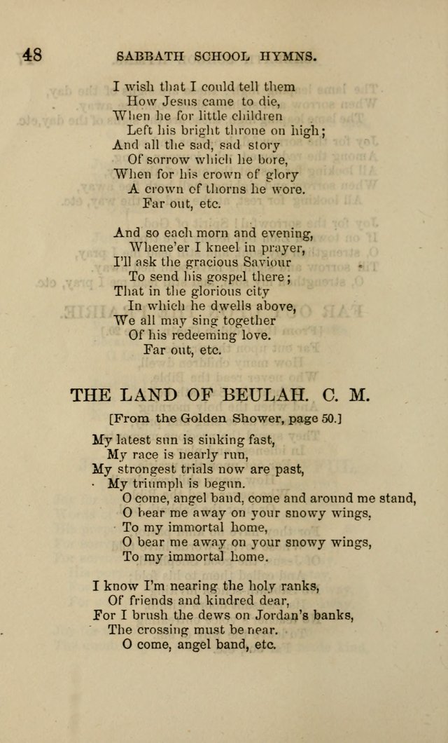 Hymns for the use of the Sabbath School of the Second Reformed Church, Albany N. Y. page 48