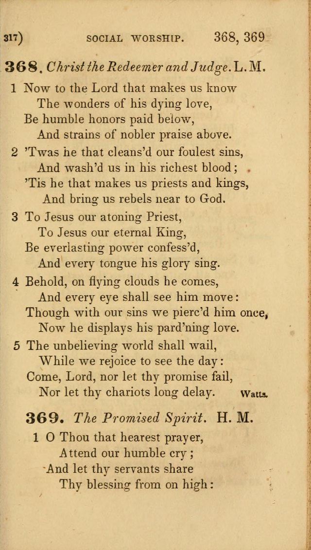 Hymns for Social Worship: selected from Watts, Doddridge, Newton, Cowper, Steele and others page 317