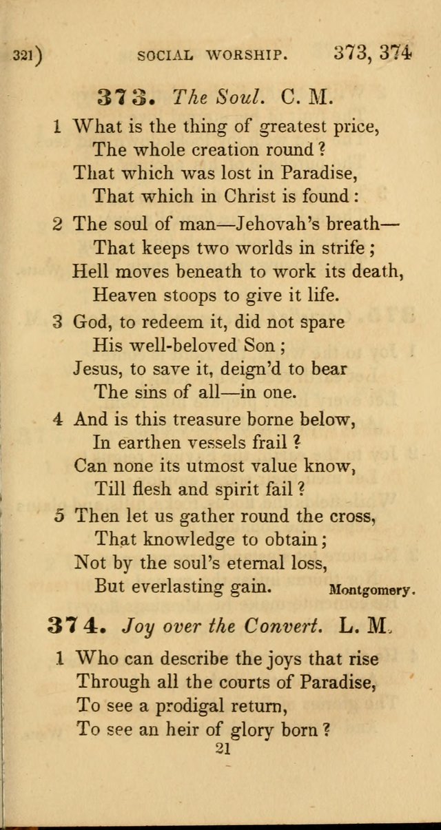 Hymns for Social Worship: selected from Watts, Doddridge, Newton, Cowper, Steele and others page 321