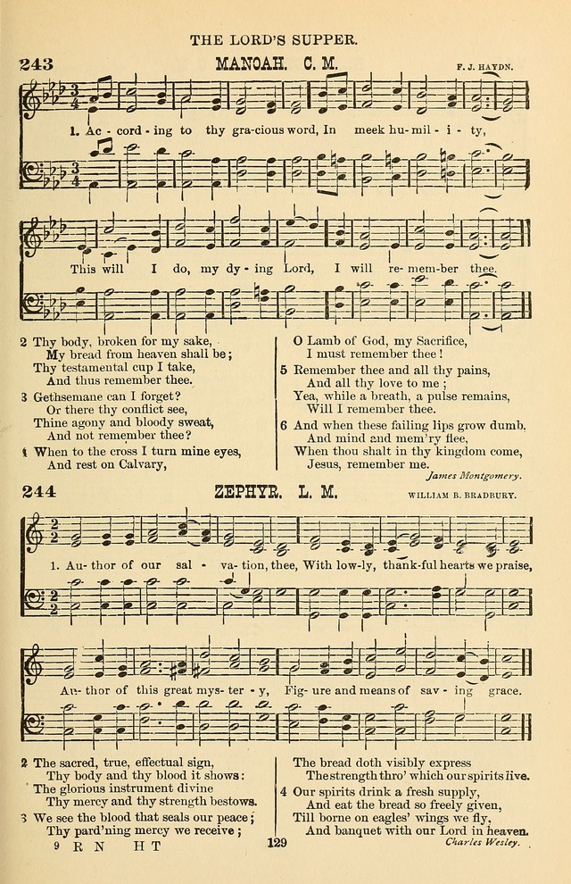 Hymn and Tune Book of the Methodist Episcopal Church, South (Round Note Ed.) page 129