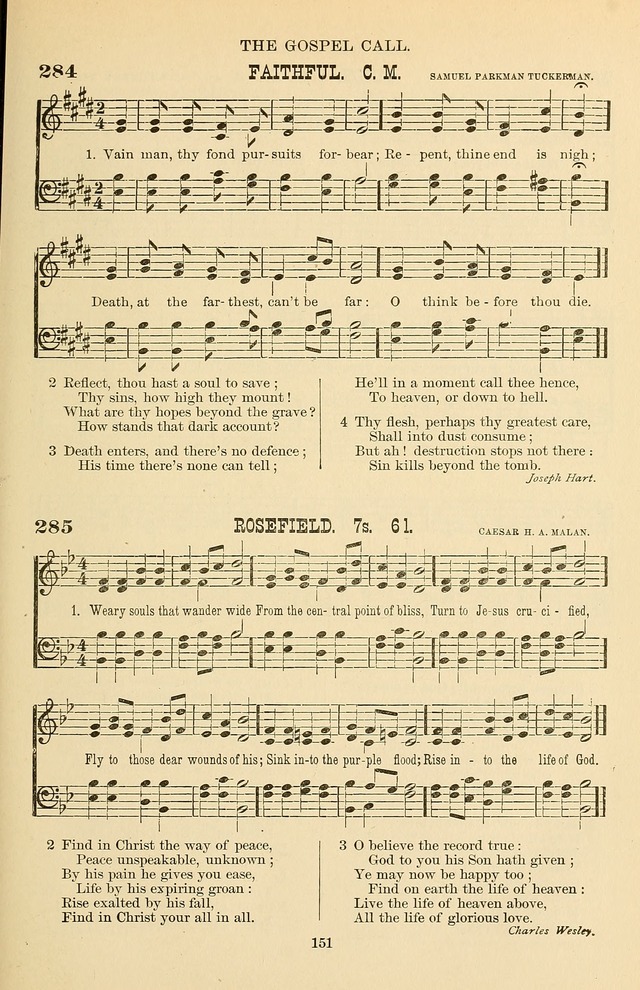Hymn and Tune Book of the Methodist Episcopal Church, South (Round Note Ed.) page 151