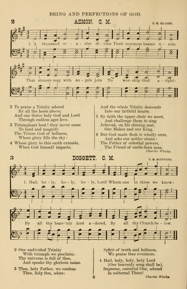 Hymn and Tune Book of the Methodist Episcopal Church, South (Round Note Ed.) page 8