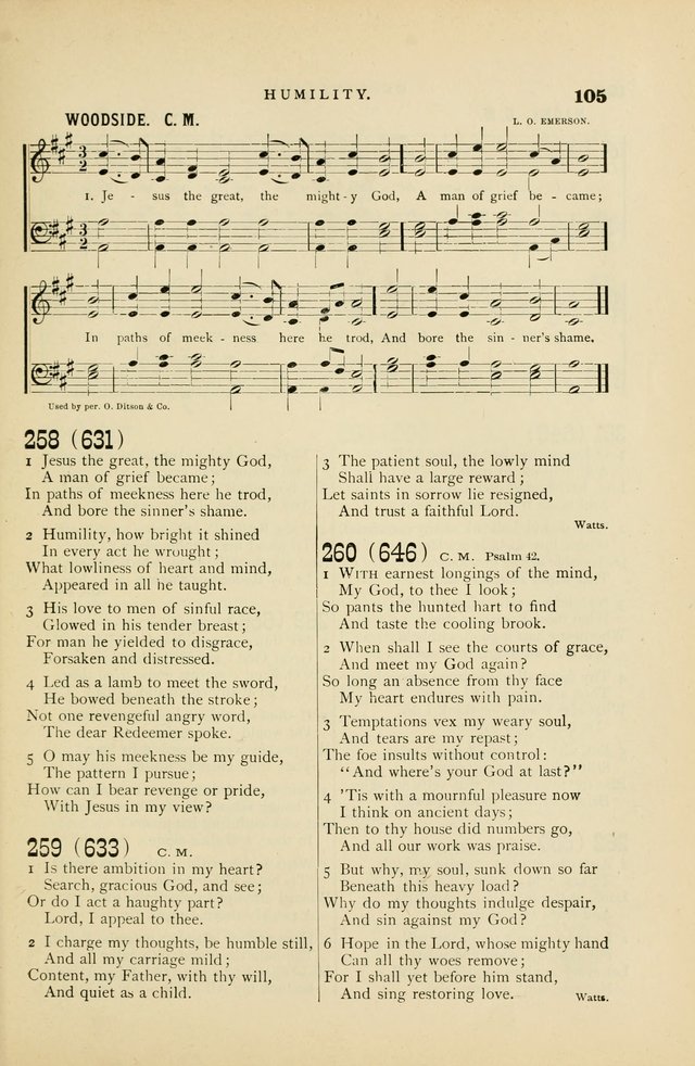 Hymn and Tune Book for Use in Old School or Primitive Baptist Churches page 105