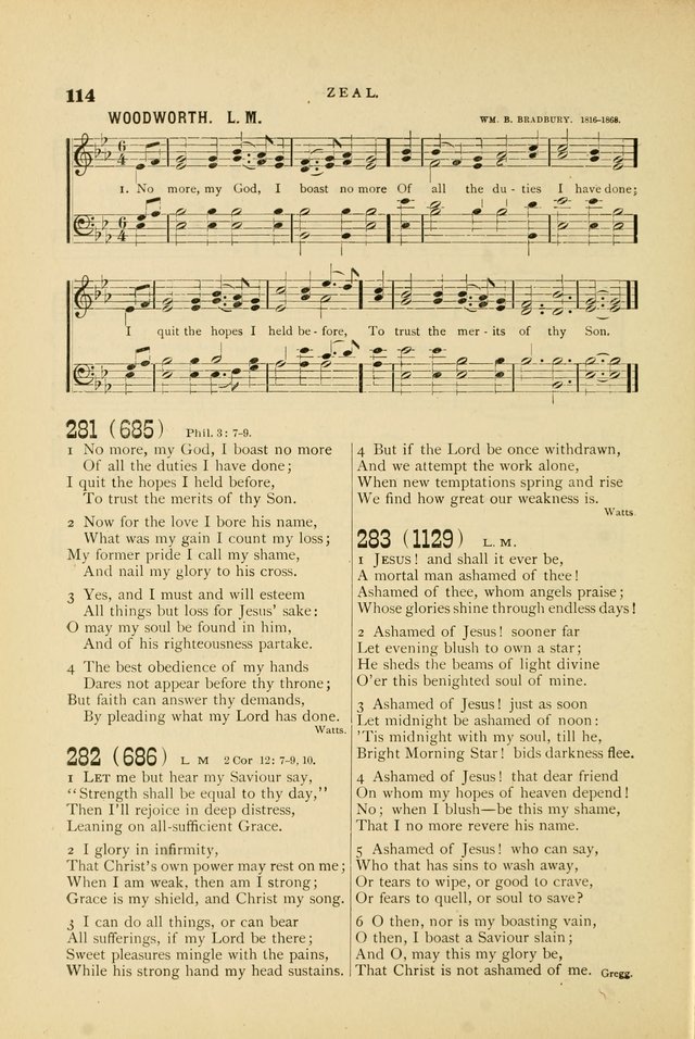 Hymn and Tune Book for Use in Old School or Primitive Baptist Churches page 114