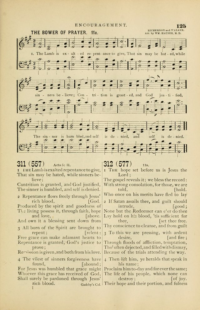 Hymn and Tune Book for Use in Old School or Primitive Baptist Churches page 125
