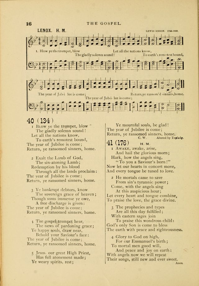 Hymn and Tune Book for Use in Old School or Primitive Baptist Churches page 16