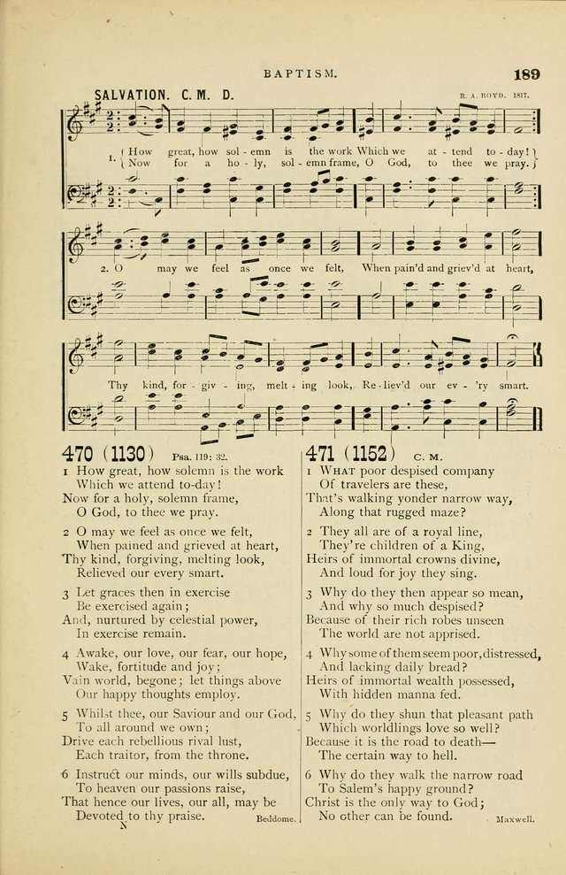 Hymn and Tune Book for Use in Old School or Primitive Baptist Churches page 189