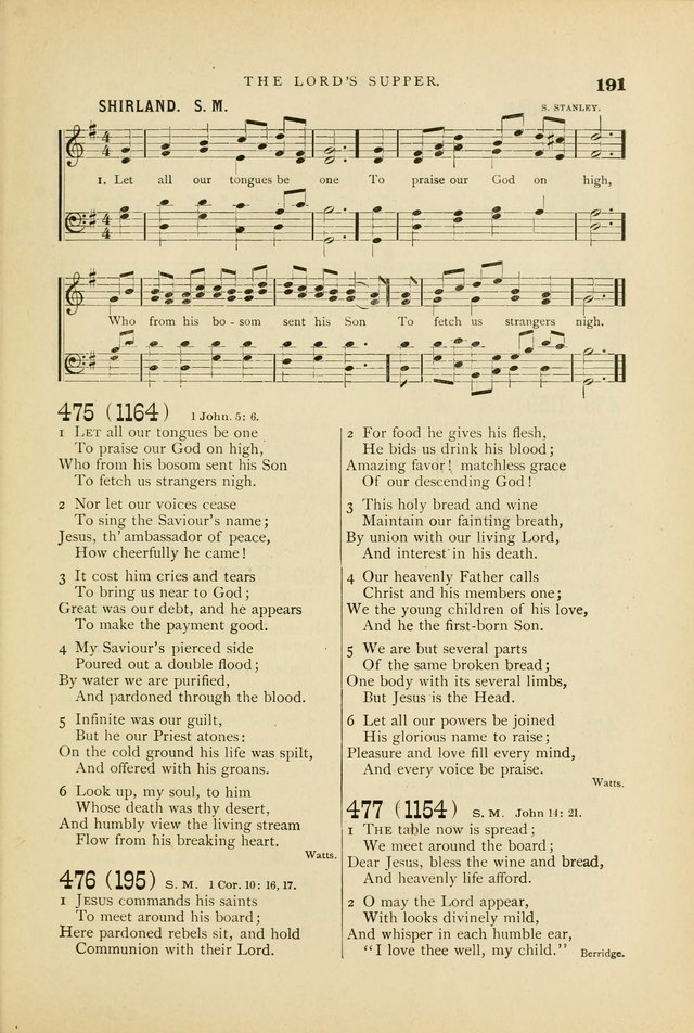 Hymn and Tune Book for Use in Old School or Primitive Baptist Churches page 191