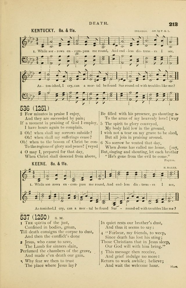 Hymn and Tune Book for Use in Old School or Primitive Baptist Churches page 213