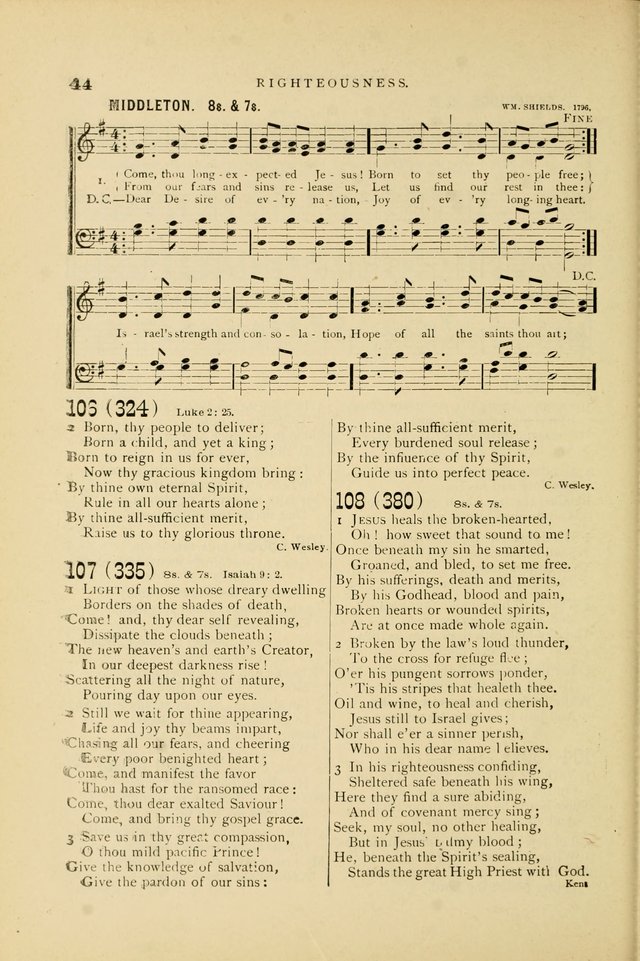 Hymn and Tune Book for Use in Old School or Primitive Baptist Churches page 44