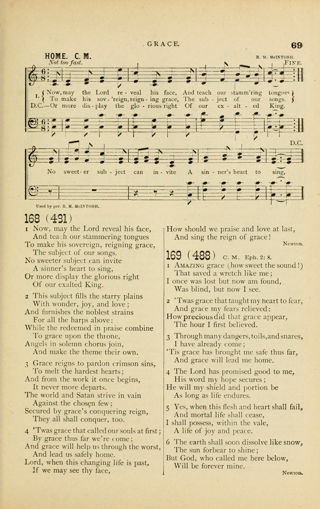 Hymn and Tune Book for Use in Old School or Primitive Baptist Churches page 69