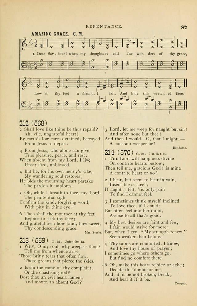 Hymn and Tune Book for Use in Old School or Primitive Baptist Churches page 87