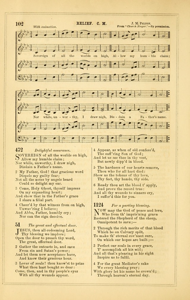 The Heart and Voice: or, Songs of Praise for the Sanctuary: hymn and tune book, designed for congregational singing in the Methodist Episcopal Church, and for congregations generally page 102