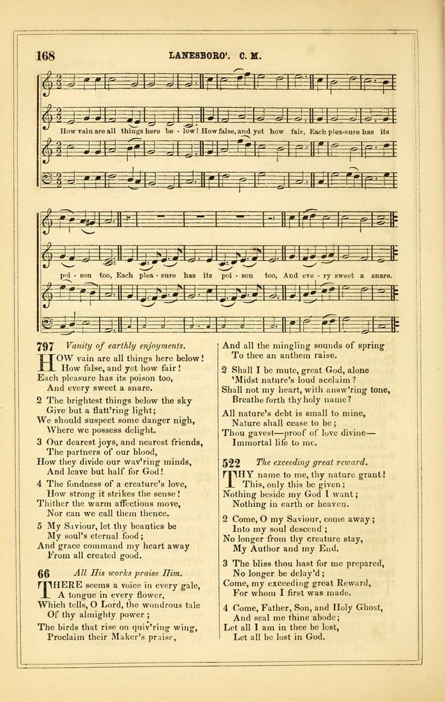 The Heart and Voice: or, Songs of Praise for the Sanctuary: hymn and tune book, designed for congregational singing in the Methodist Episcopal Church, and for congregations generally page 168