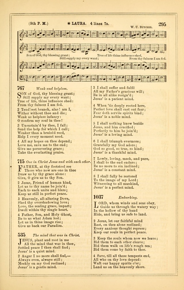 The Heart and Voice: or, Songs of Praise for the Sanctuary: hymn and tune book, designed for congregational singing in the Methodist Episcopal Church, and for congregations generally page 295