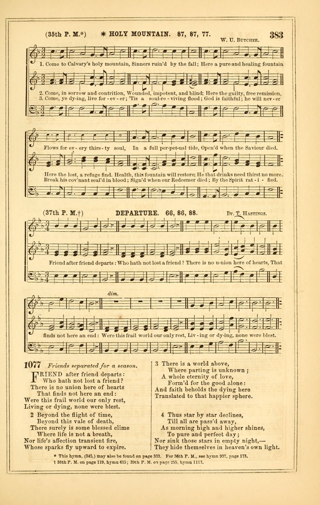 The Heart and Voice: or, Songs of Praise for the Sanctuary: hymn and tune book, designed for congregational singing in the Methodist Episcopal Church, and for congregations generally page 383