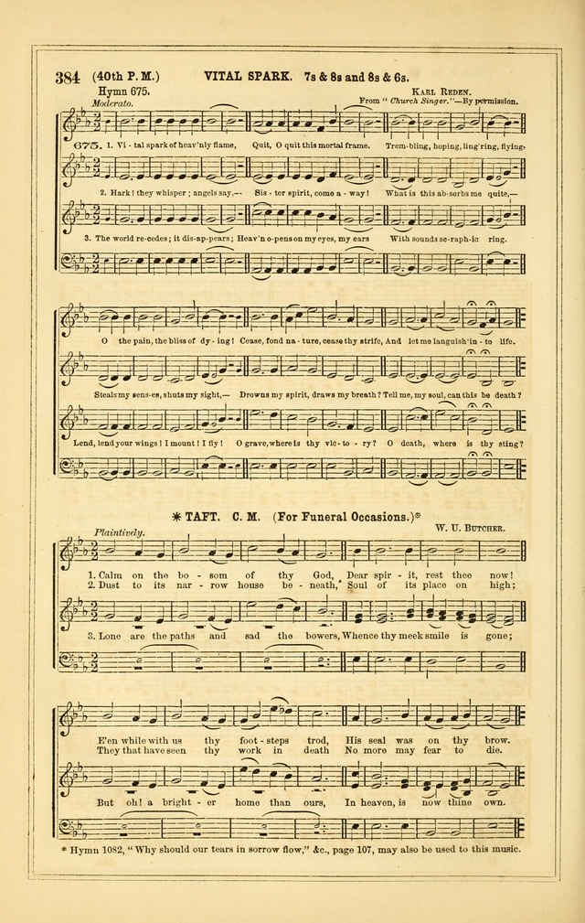 The Heart and Voice: or, Songs of Praise for the Sanctuary: hymn and tune book, designed for congregational singing in the Methodist Episcopal Church, and for congregations generally page 384