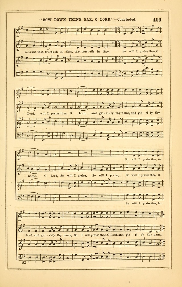 The Heart and Voice: or, Songs of Praise for the Sanctuary: hymn and tune book, designed for congregational singing in the Methodist Episcopal Church, and for congregations generally page 409