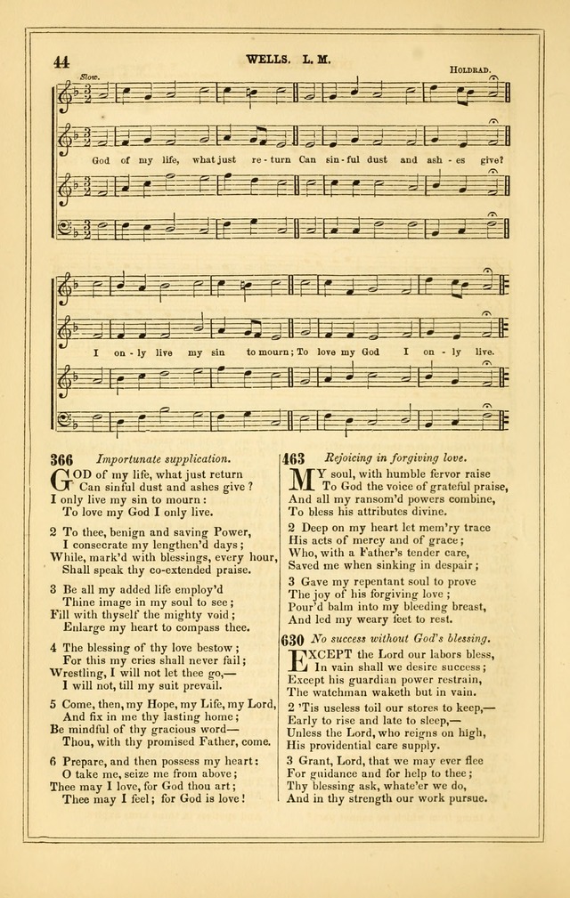 The Heart and Voice: or, Songs of Praise for the Sanctuary: hymn and tune book, designed for congregational singing in the Methodist Episcopal Church, and for congregations generally page 44