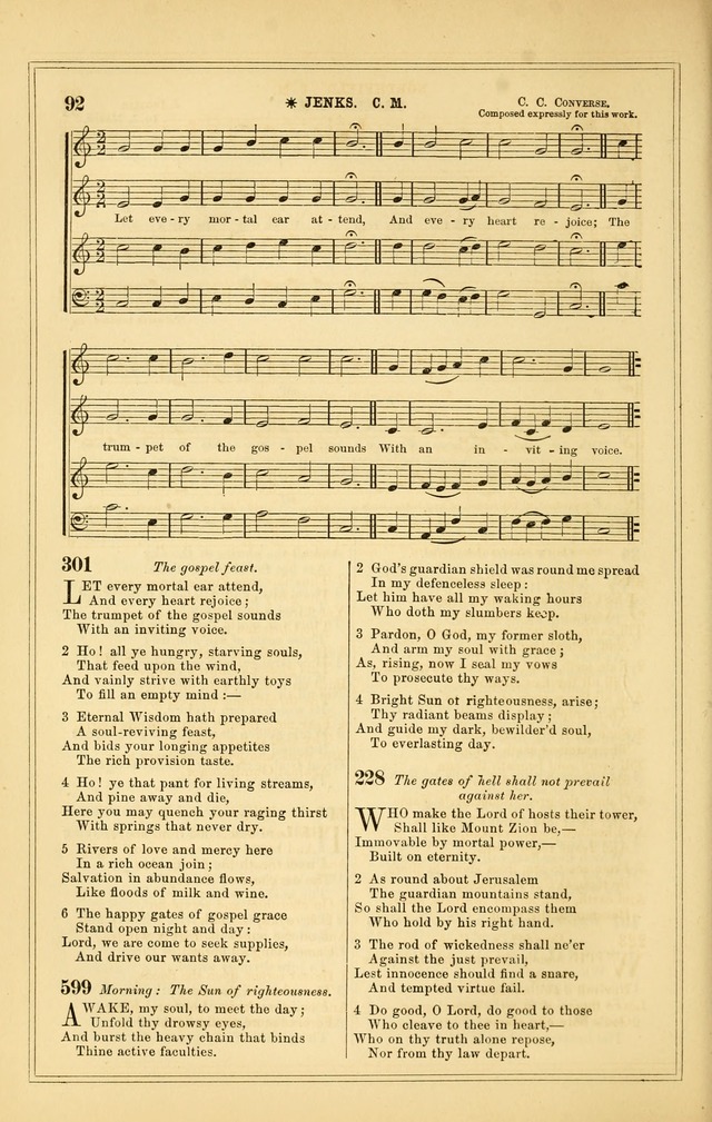 The Heart and Voice: or, Songs of Praise for the Sanctuary: hymn and tune book, designed for congregational singing in the Methodist Episcopal Church, and for congregations generally page 92