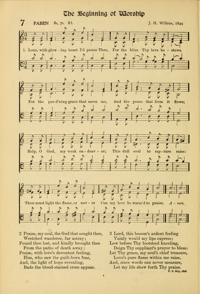 Hymns of Worship and Service. (Chapel ed.) page 4