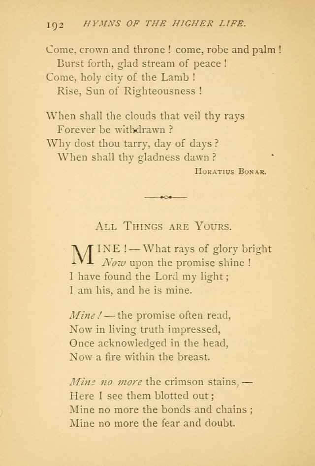 Hymns of the Higher Life page 196