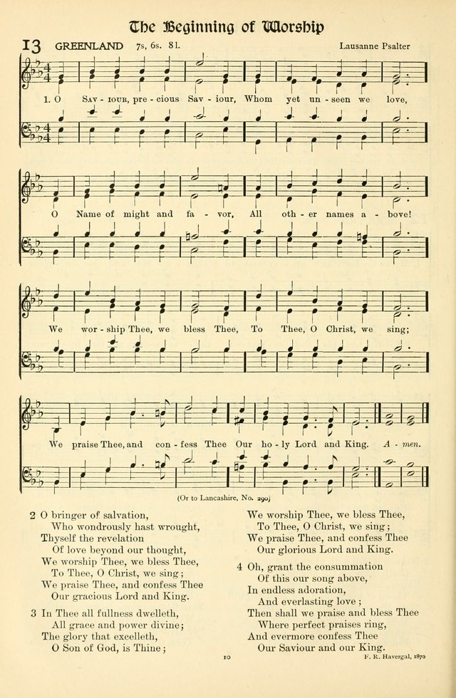 In Excelsis: hymns with tunes for Christian worship page 10