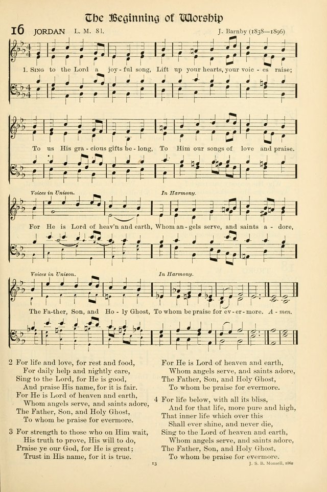In Excelsis: hymns with tunes for Christian worship page 13